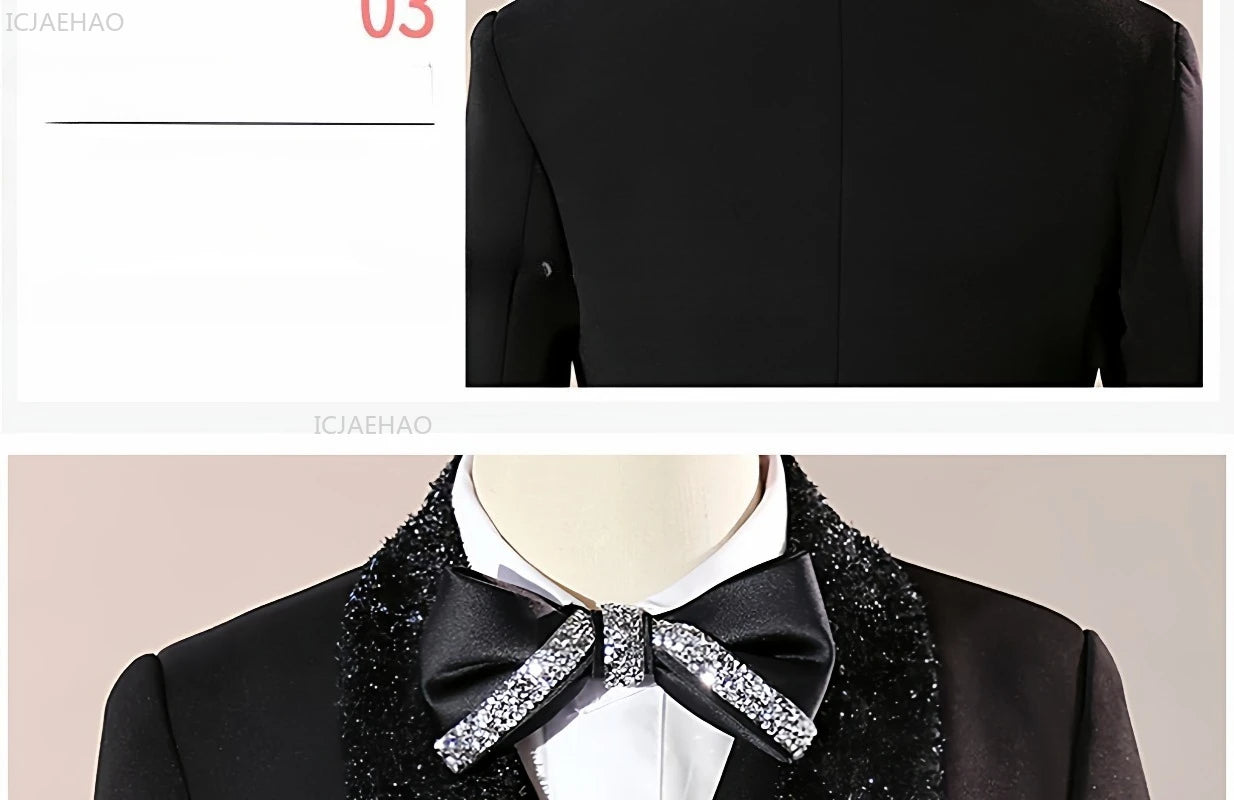 2026 Fashion Kids Boys Suit Set Blazer Outfit Children PerformanceEvening Celebration Formal Wear Clothes Gown Birthday Party
