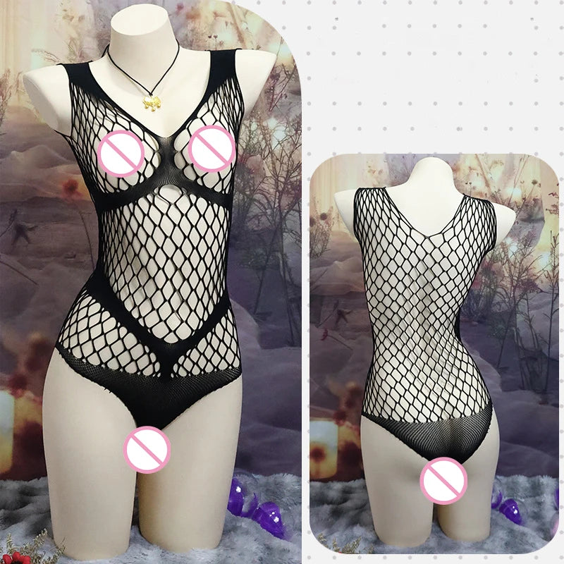 Men's Bodysuits Male Long Sleeved Uniforms Autumn Winter Underwear Gay Breathable Gentlemen Mesh Clothes