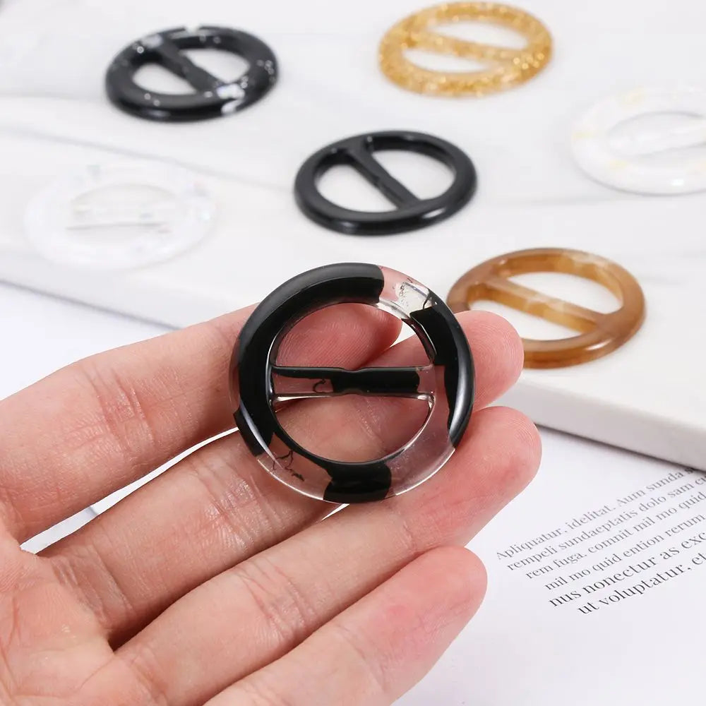 Round Round Belt Buckle Fashion Ladies Silk Buckle Scarf Clips Ring T-shirt Clips Shirt Button Coat Waist Button Clothing Decor