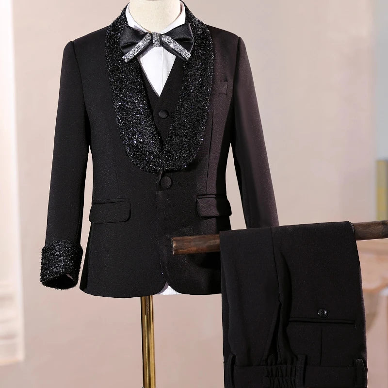 2026 Fashion Kids Boys Suit Set Blazer Outfit Children Performance GownCelebration Formal Wear Clothes Birthday Party Evening