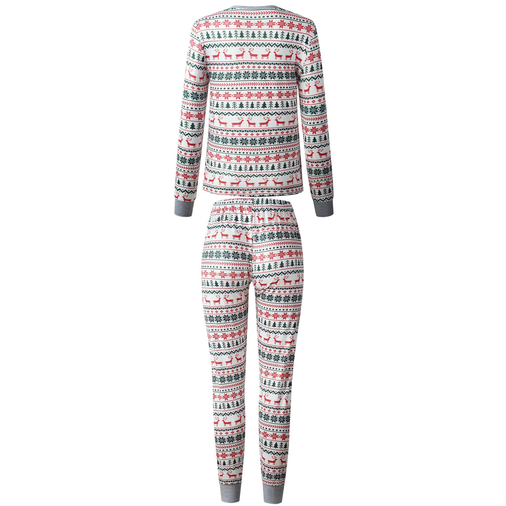 Christmas Family Matching Pajamas Set 2025 Mom Dad Kids Elk Print 2Pcs Clothes Baby Romper Family Look Soft Sleepwear Xmas Gift