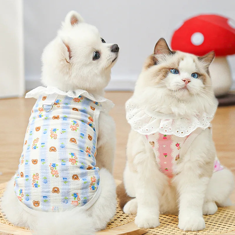 Puppy Shirts Thin Cooling Dog Clothes Pet Spring Summer Cartoon Dog Vest Soft Breathable Cat Clothing Chihuahua T Shirt for Dogs
