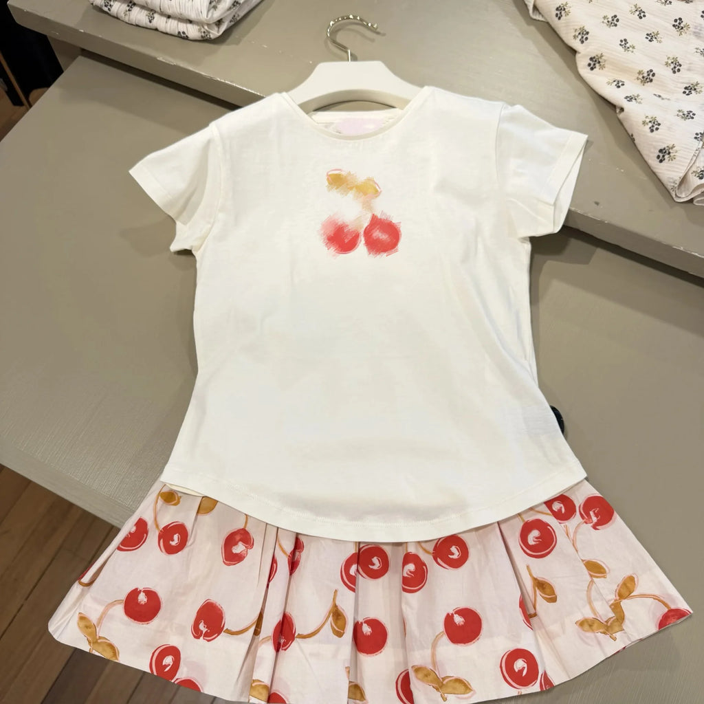 Children's Clothing In Stock Fashion Printed Girls Dress 26 Summer Knit Tee Shirt and Skirts Princess Tutu Dress Clothes Sets