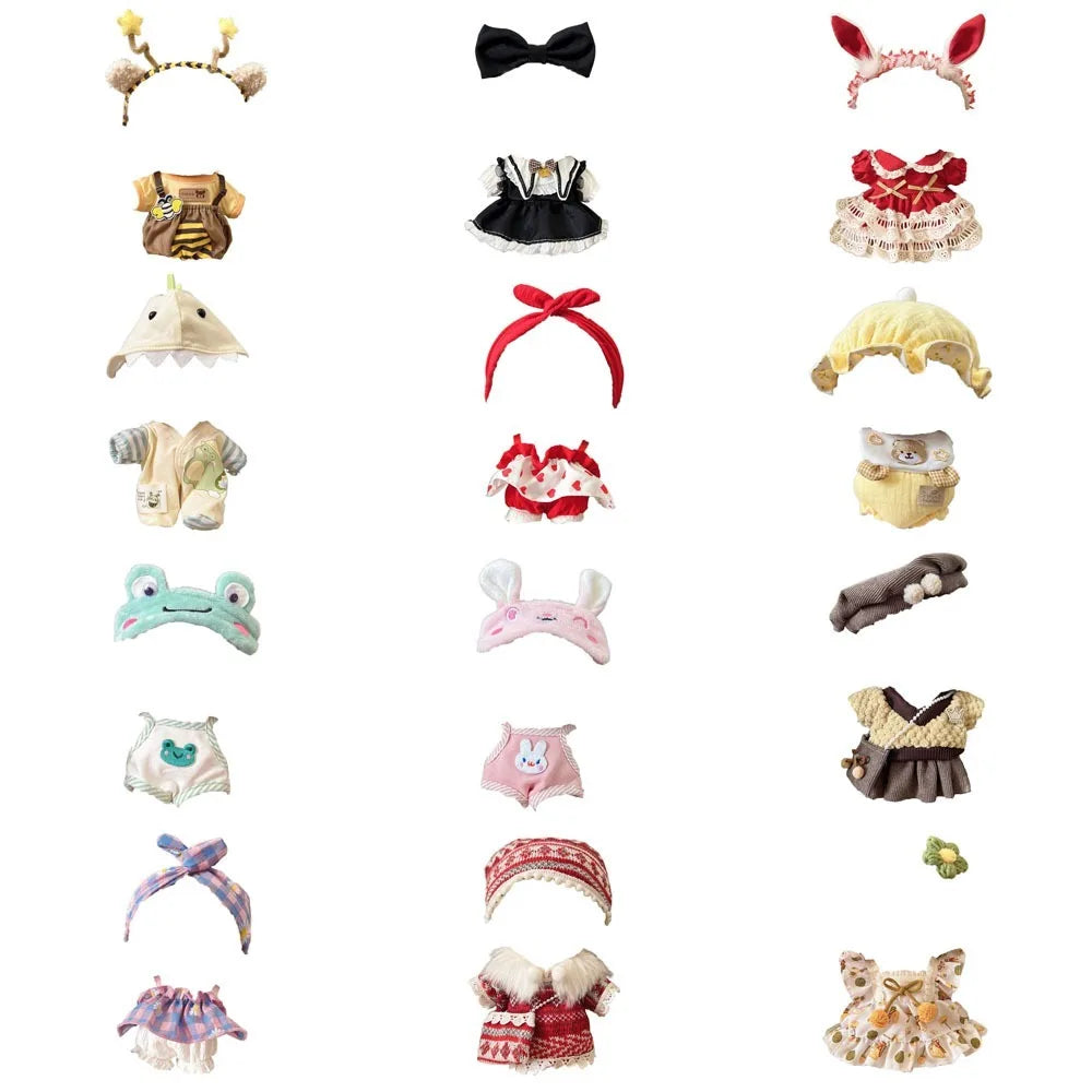 1 set Dress Up 20cm Cotton Doll Clothes DIY Clothing Kawaii Star Doll Clothes Suit Mini Outfit No Attributes Dolls Clothes