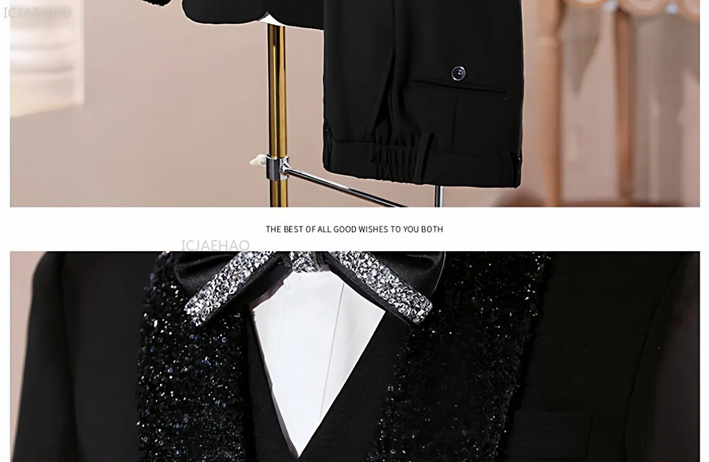 2026 Fashion Kids Boys Suit Set Blazer Outfit Children Performance GownCelebration Formal Wear Clothes Birthday Party Evening