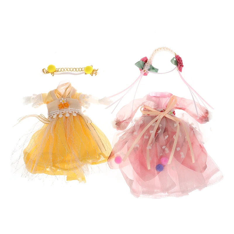 **1pc 16CM Chinese Style Doll Hanfu Clothing Dress Doll Ancient Costume Gown Dolls Clothes Accessories Dress Up Toys  For Girls"