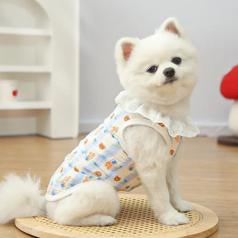 Puppy Shirts Thin Cooling Dog Clothes Pet Spring Summer Cartoon Dog Vest Soft Breathable Cat Clothing Chihuahua T Shirt for Dogs