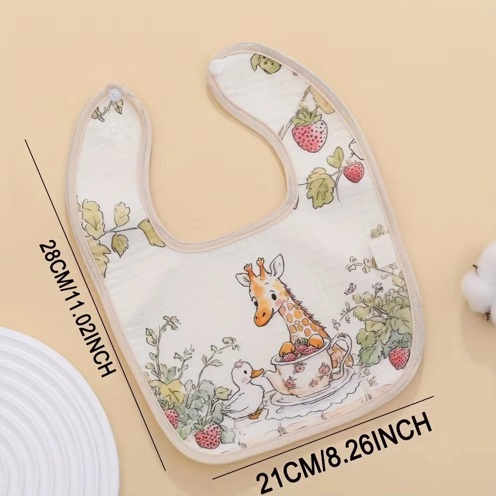 New Cotton Baby Bibs Waterproof Adjustable Neck Burp Clothes Absorbent Washable Saliva Towels for Girls Boys