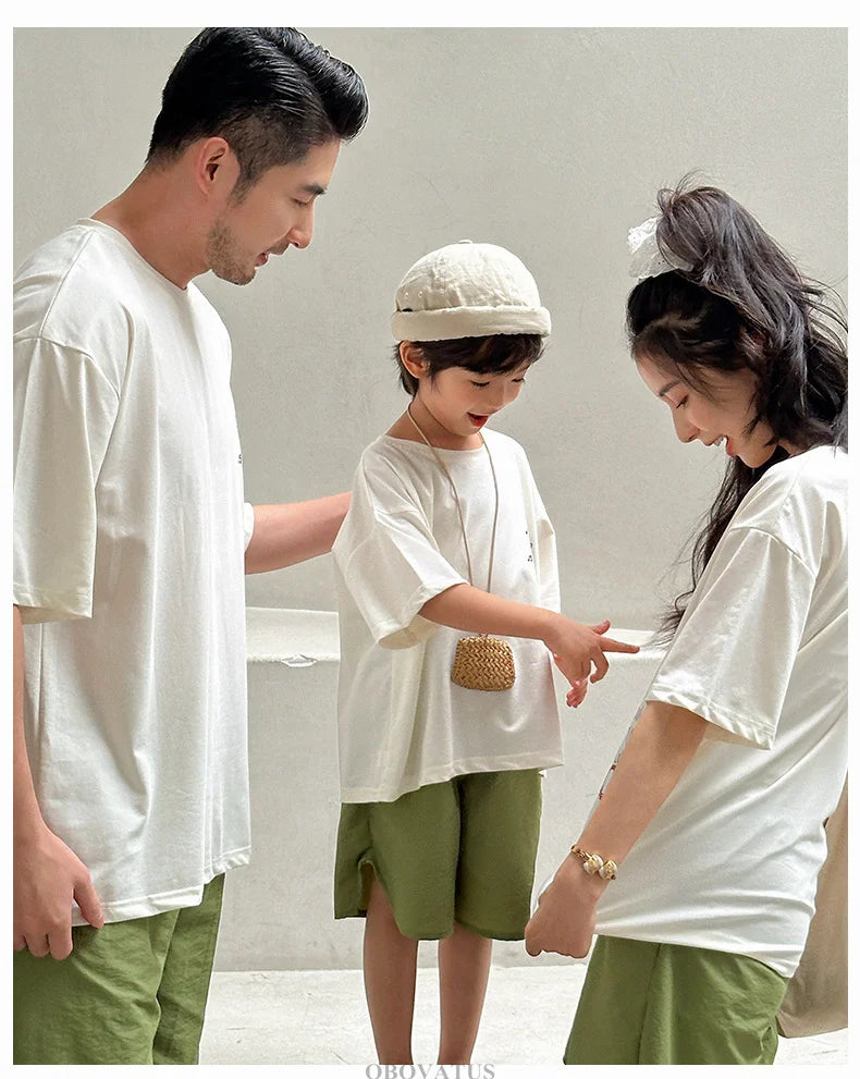 Family Clothing Set Couple Kids Clothes Summer Set Men Boy Women Girls Clothing Outfit Family Look Mommy and Me Matching Costume