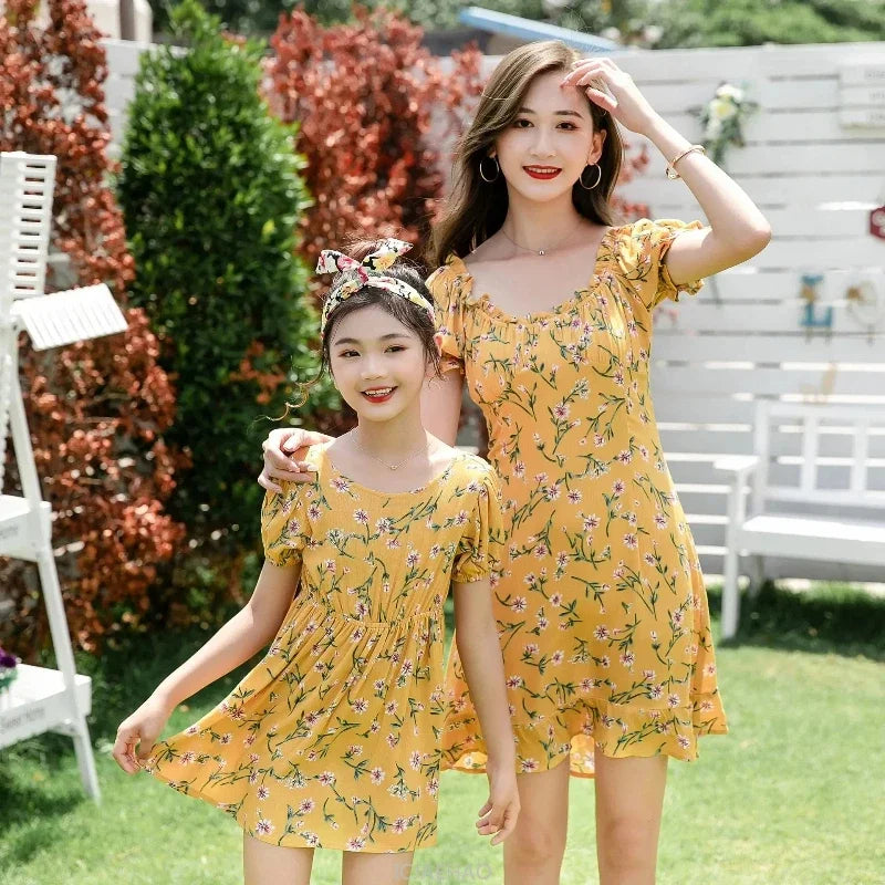 Family Parent Child Clothes Set Look Vacation Clothing FatherResort Floral Dress and Son Baby Beach Shirts Sets Mother Daughter