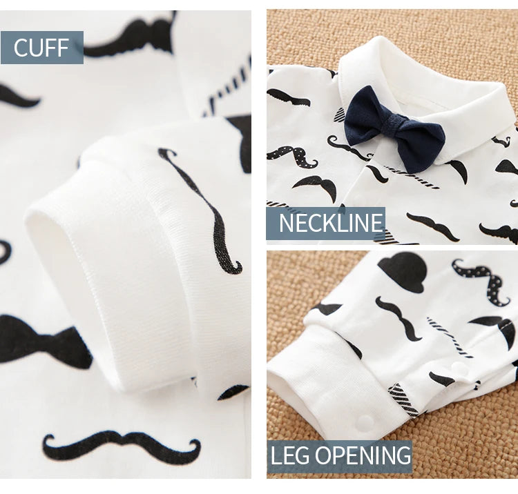 Newborn Clothing Party Gentleman Style Cotton Comfortable And Soft Boys And Girls0-18 SpringAnd AutumnLong Sleeved Baby Bodysuit
