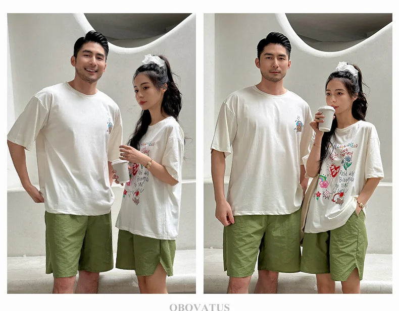 Family Clothing Set Couple Kids Clothes Summer Set Men Boy Women Girls Clothing Outfit Family Look Mommy and Me Matching Costume