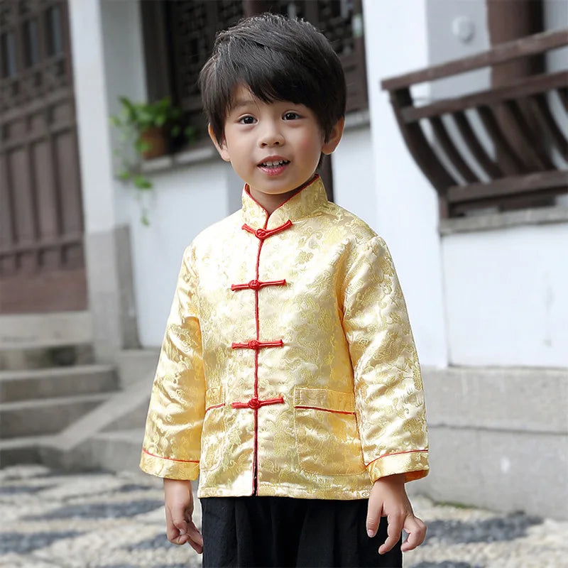 Kids Clothes Children Clothing Baby New Year Vintage Coat Performance Costumes Tops Chinese Hanfu Boys Ethnic Style Traditional