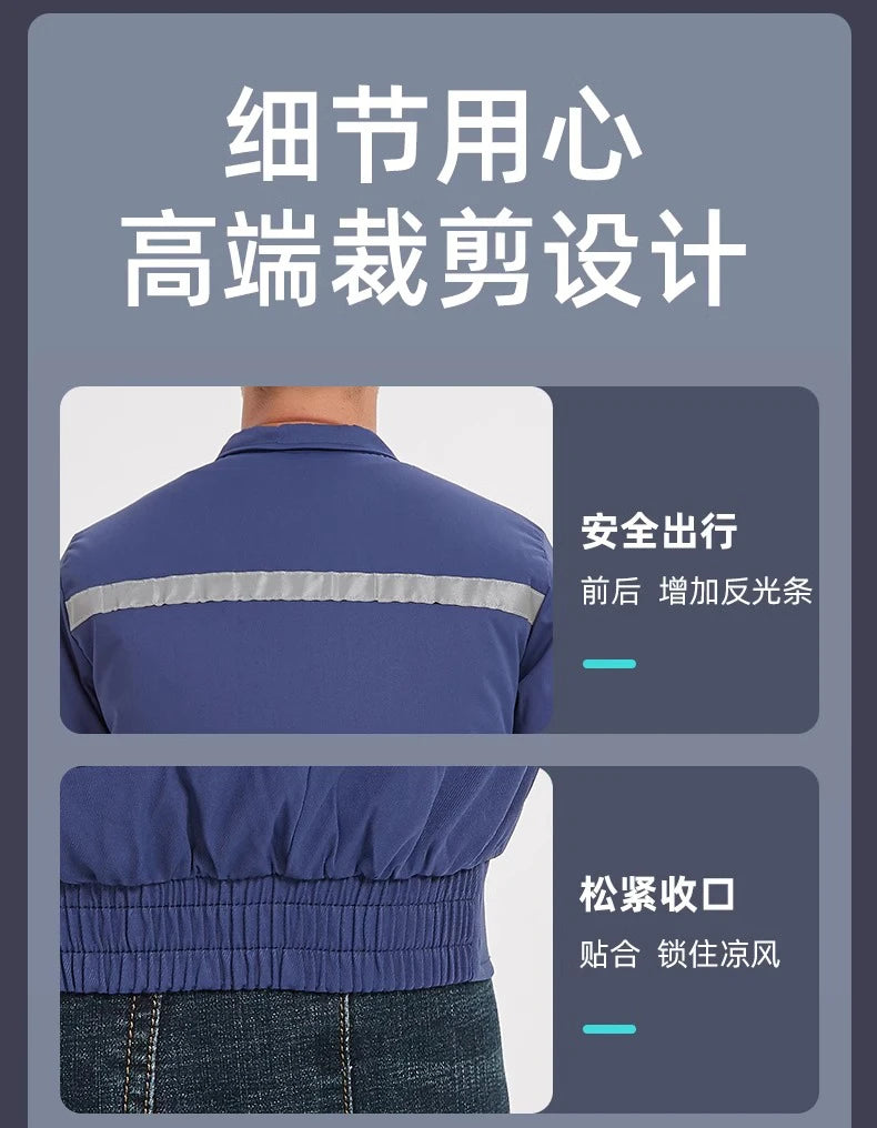 Summer heatstroke fan air conditioner clothing outdoor work clothing with fan refrigeration