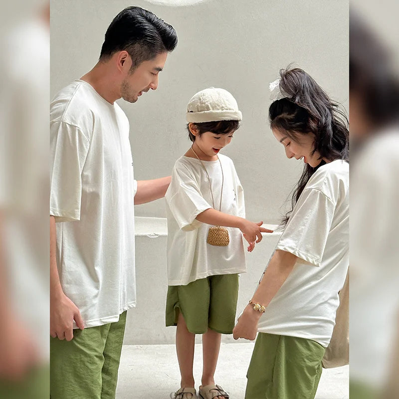 Family Clothing Set Couple Kids Clothes Summer Set Men Boy Women Girls Clothing Outfit Family Look Mommy and Me Matching Costume