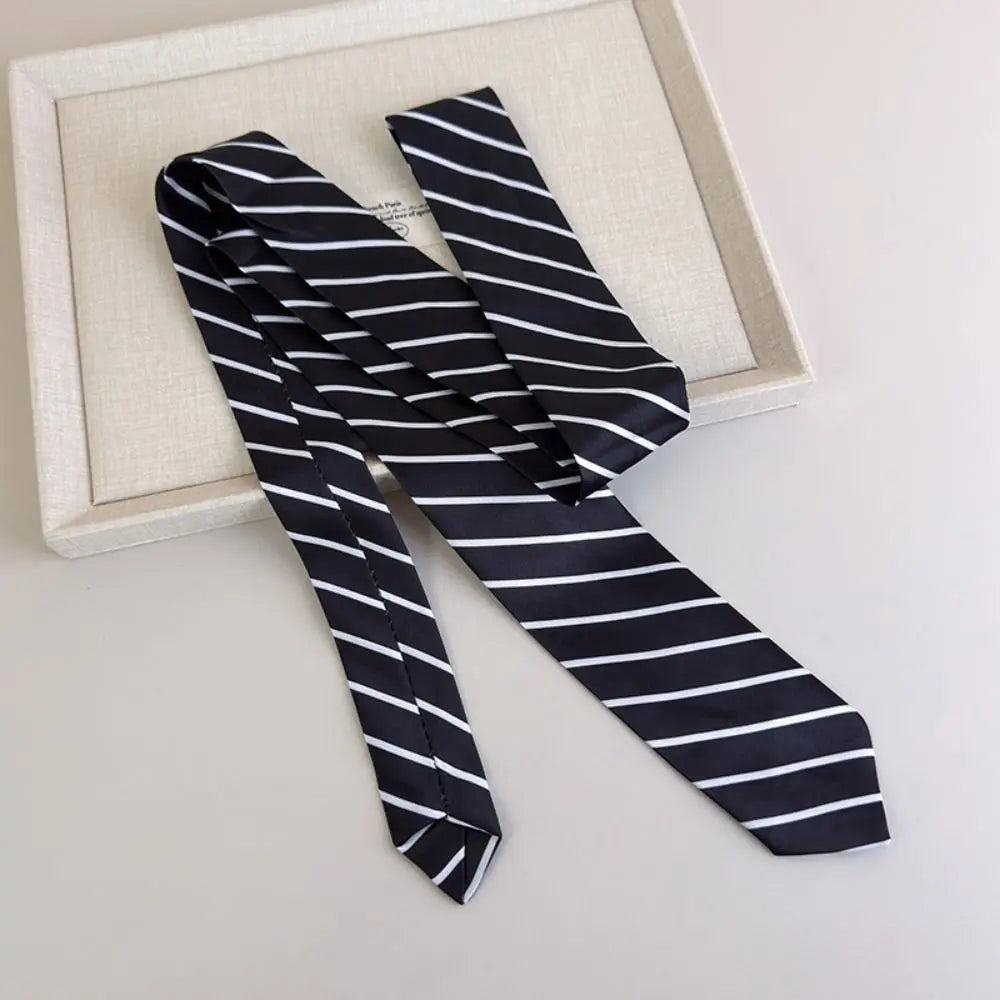 Clothing Decoration Korean Striped Tie Stripe Printed Shirt Tie Decoration Y2K Retro JK Uniform Necktie Daily