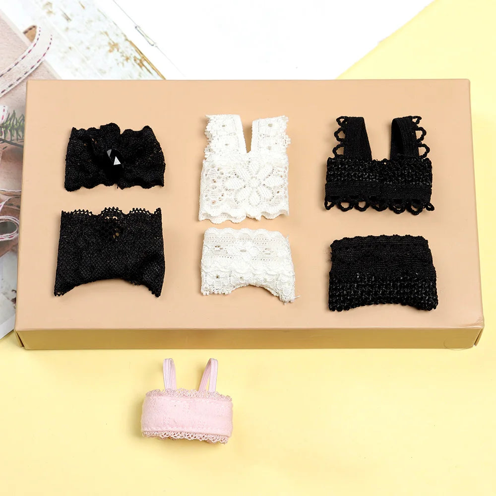 1Set Sexy Pajamas Colorful Clothing Underwear Lingerie Bra Dress Lace Homewear Accessories Clothes for Doll DIY Toy