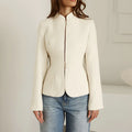 Women's Clothing 2026 Spring New Temperament Stand-up Collar Design Sense Slim Casual Suit Small Blazer