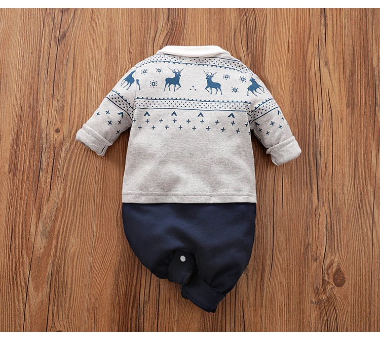 Newborn Clothing Party Gentleman Style Cotton Comfortable And Soft Boys And Girls0-18 SpringAnd AutumnLong Sleeved Baby Bodysuit