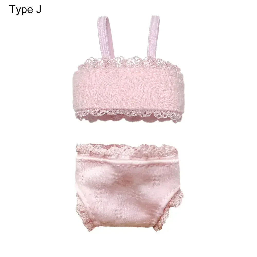 1Set Sexy Pajamas Colorful Clothing Underwear Lingerie Bra Dress Lace Homewear Accessories Clothes for Doll DIY Toy