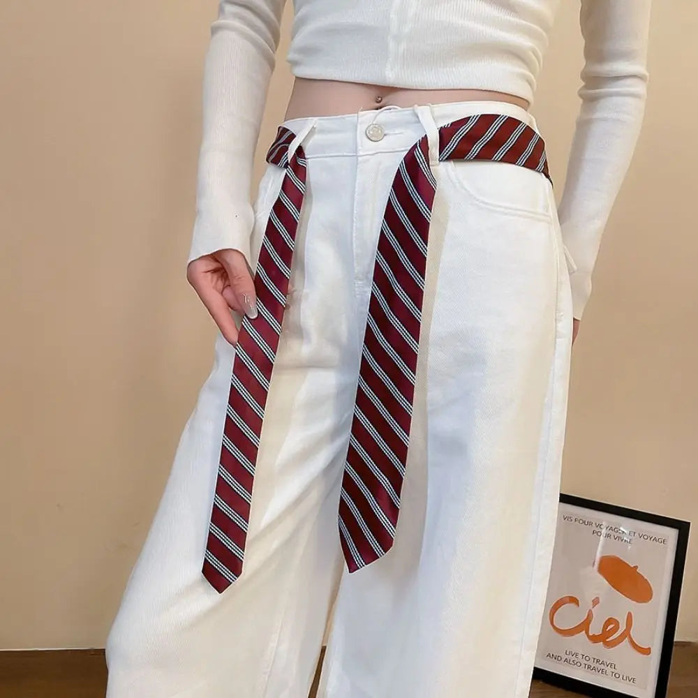 Clothing Decoration Korean Striped Tie Stripe Printed Shirt Tie Decoration Y2K Retro JK Uniform Necktie Daily