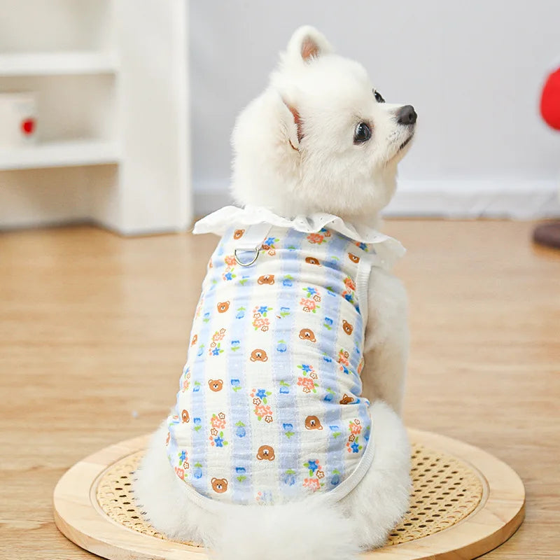 Puppy Shirts Thin Cooling Dog Clothes Pet Spring Summer Cartoon Dog Vest Soft Breathable Cat Clothing Chihuahua T Shirt for Dogs