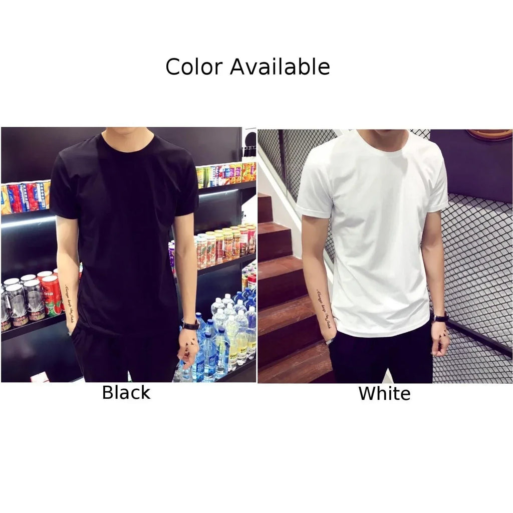 Men Cotton T-Shirt Loose Oversize Tshirt Casual Breathable Short Sleeve Round Neck Sport T-shirts Gym Fitness Running Sportswear