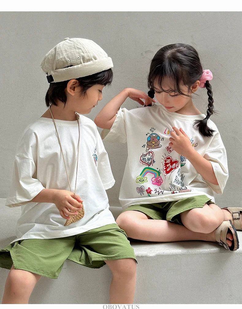 Family Clothing Set Couple Kids Clothes Summer Set Men Boy Women Girls Clothing Outfit Family Look Mommy and Me Matching Costume