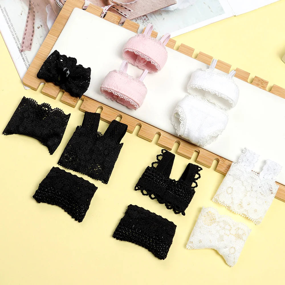 1Set Sexy Pajamas Colorful Clothing Underwear Lingerie Bra Dress Lace Homewear Accessories Clothes for Doll DIY Toy