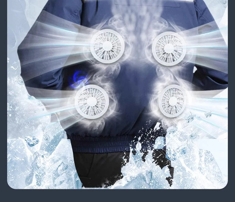 Summer heatstroke fan air conditioner clothing outdoor work clothing with fan refrigeration
