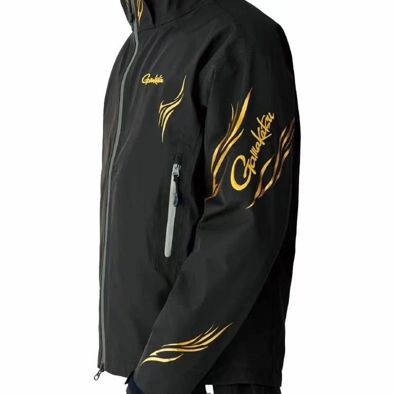 Gamakatsu Fishing Clothing Thin Three-layer Rubber Windproof Rainproof Jacket Rock Fishing Coat Overalls Two-piece Set GM-3772