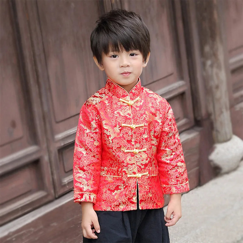 Kids Clothes Children Clothing Baby New Year Vintage Coat Performance Costumes Tops Chinese Hanfu Boys Ethnic Style Traditional