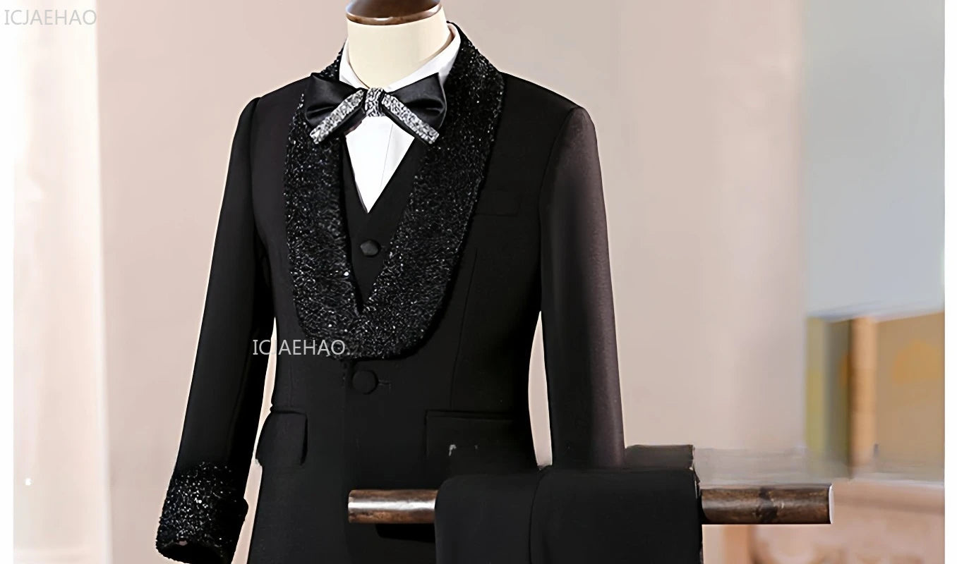 2026 Fashion Kids Boys Suit Set Blazer Outfit Children PerformanceEvening Celebration Formal Wear Clothes Gown Birthday Party