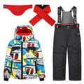 Children's Skisuits Boys Girls Winter Windproof Waterproof Warm Fleece Hooded Jacket Pants Skiing Suits Snowboarding Sports Wear