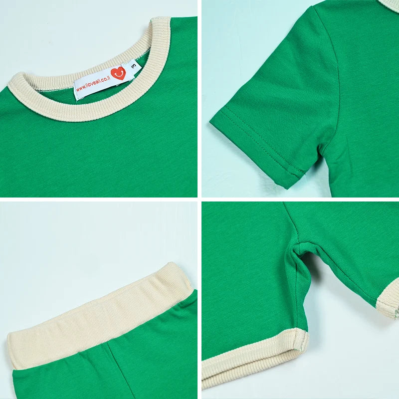 Family matching clothes summer collection girl dress boy top tee shirt baby set girl skirt green children cotton clothing outfit