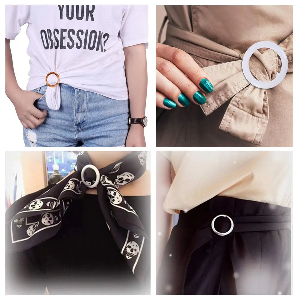 Round Round Belt Buckle Fashion Ladies Silk Buckle Scarf Clips Ring T-shirt Clips Shirt Button Coat Waist Button Clothing Decor