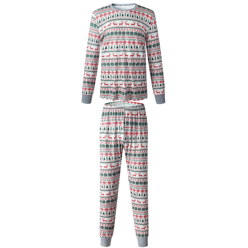 Christmas Family Matching Pajamas Set 2025 Mom Dad Kids Elk Print 2Pcs Clothes Baby Romper Family Look Soft Sleepwear Xmas Gift