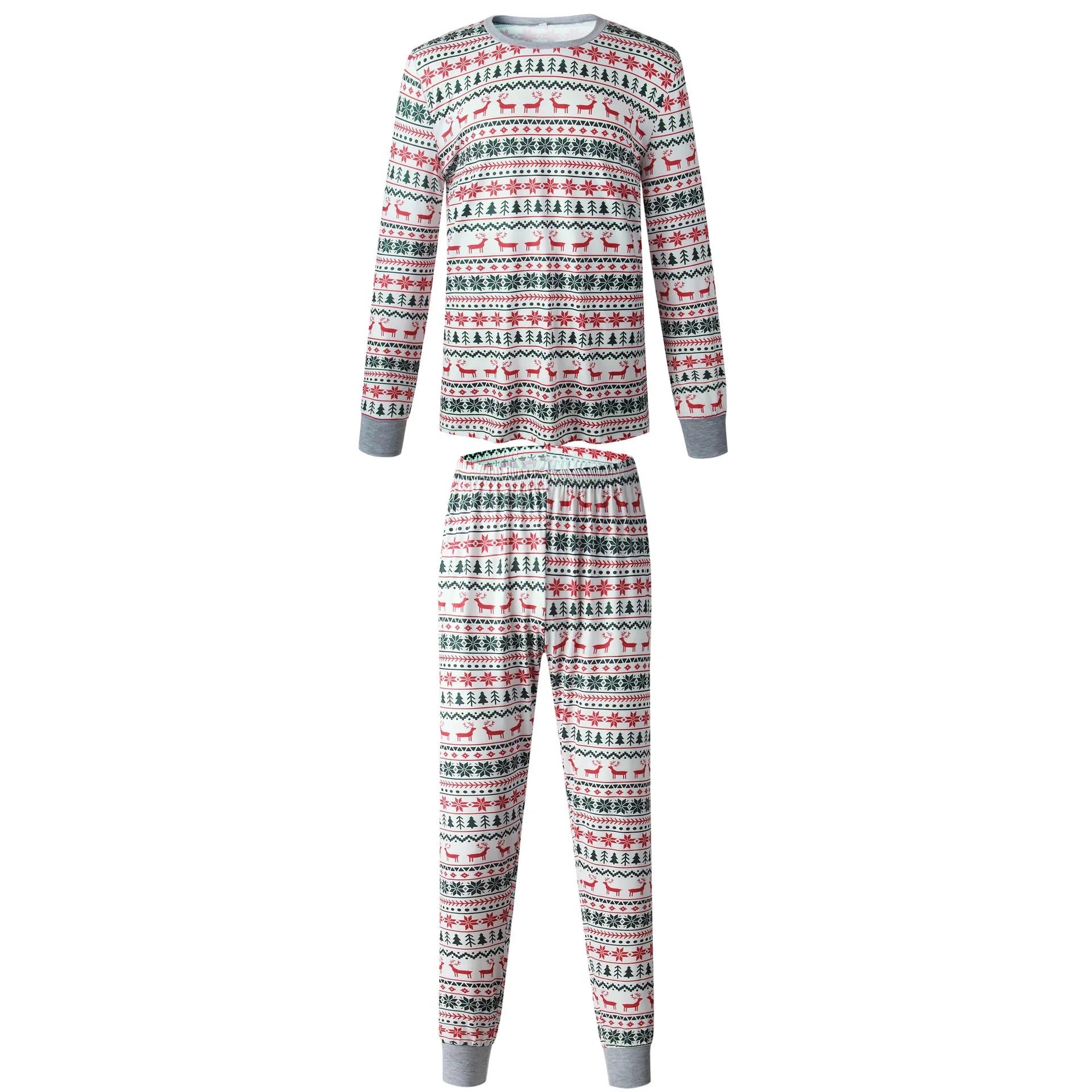 Christmas Family Matching Pajamas Set 2025 Mom Dad Kids Elk Print 2Pcs Clothes Baby Romper Family Look Soft Sleepwear Xmas Gift