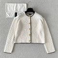 Customization New styles of European women's clothing for 2026 Long-sleeved single-breasted knitted tweed coat