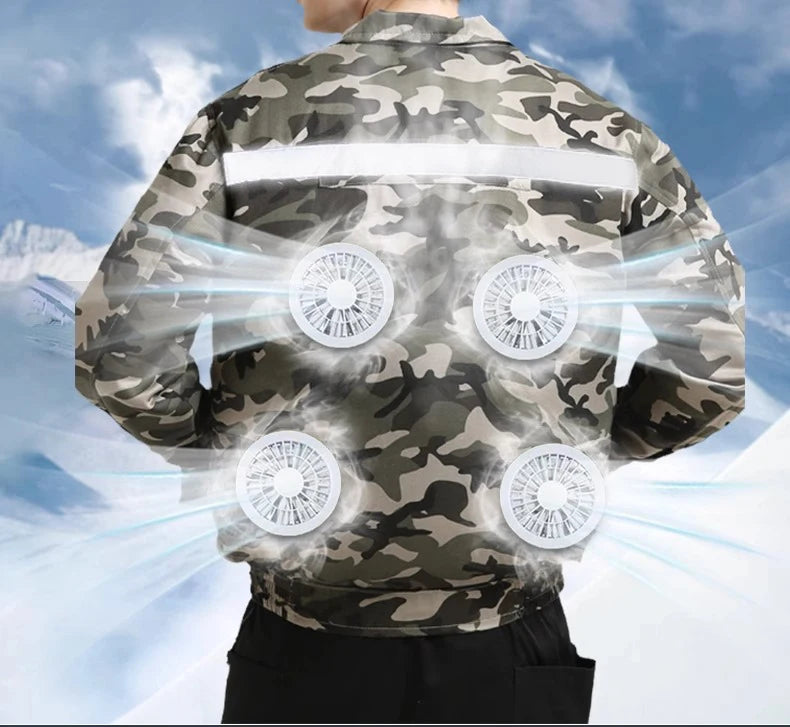 Summer heatstroke fan air conditioner clothing outdoor work clothing with fan refrigeration