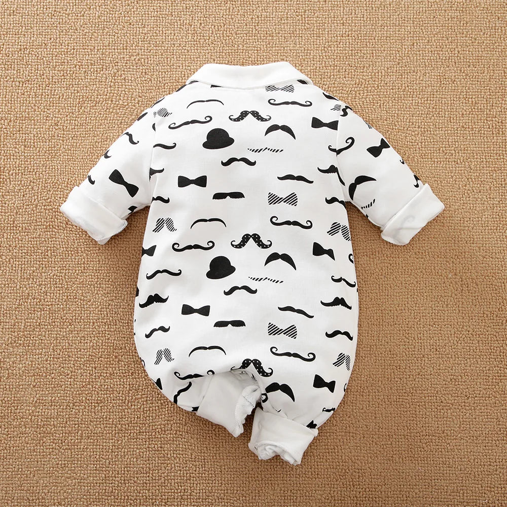 Newborn Clothing Party Gentleman Style Cotton Comfortable And Soft Boys And Girls0-18 SpringAnd AutumnLong Sleeved Baby Bodysuit