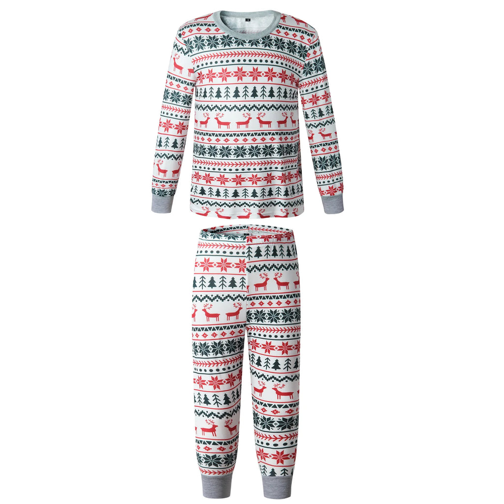 Christmas Family Matching Pajamas Set 2025 Mom Dad Kids Elk Print 2Pcs Clothes Baby Romper Family Look Soft Sleepwear Xmas Gift