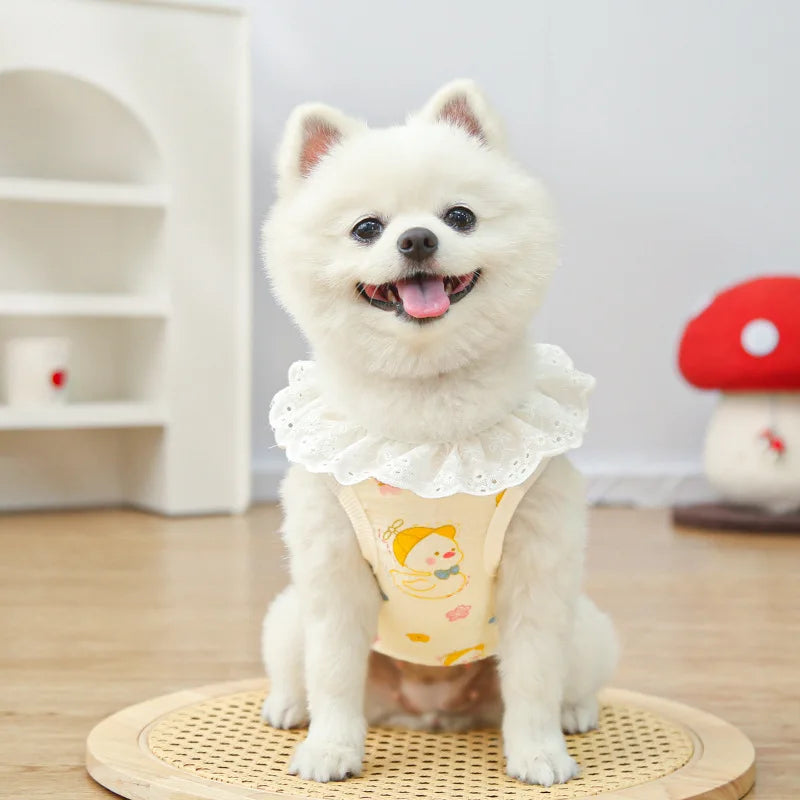Puppy Shirts Thin Cooling Dog Clothes Pet Spring Summer Cartoon Dog Vest Soft Breathable Cat Clothing Chihuahua T Shirt for Dogs