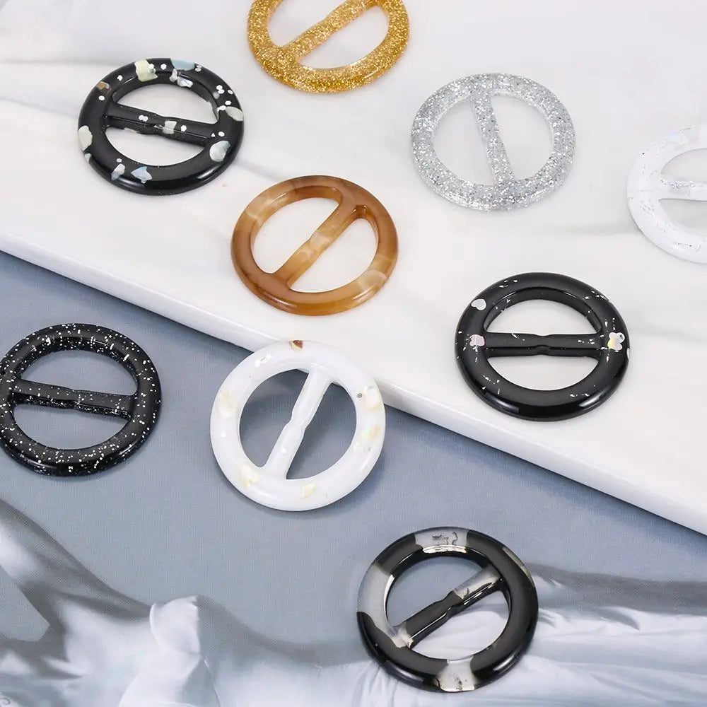 Round Round Belt Buckle Fashion Ladies Silk Buckle Scarf Clips Ring T-shirt Clips Shirt Button Coat Waist Button Clothing Decor