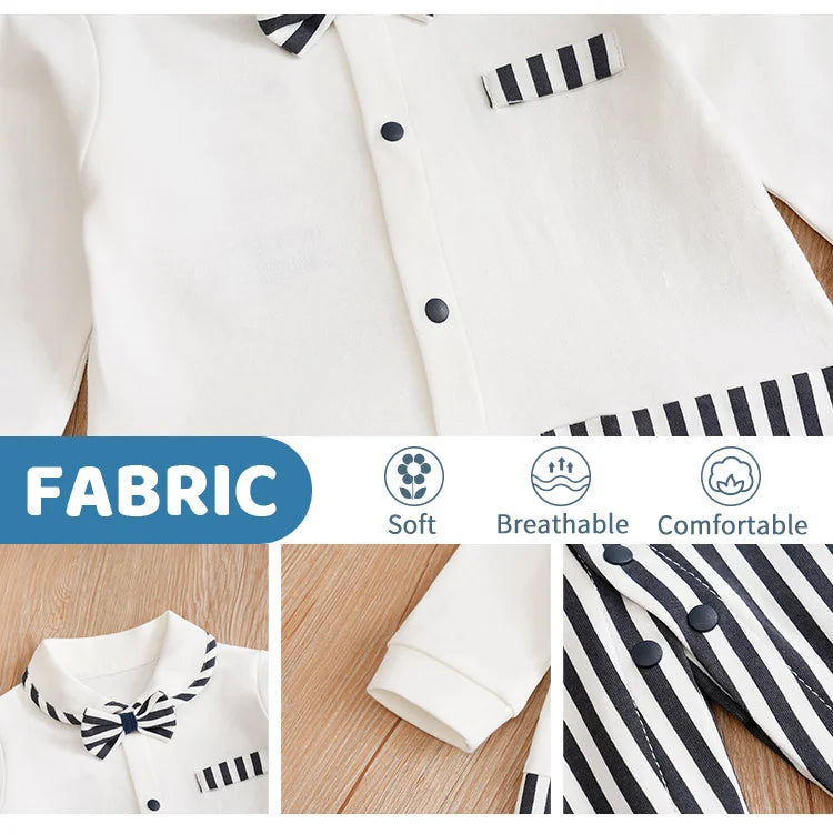 Newborn Clothing Party Gentleman Style Cotton Comfortable And Soft Boys And Girls0-18 SpringAnd AutumnLong Sleeved Baby Bodysuit