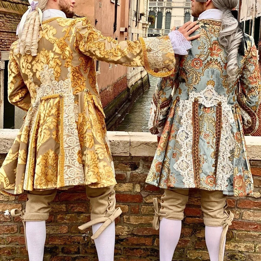 Historical Louis ΧⅥ Aristocratic French Costume Victorian Baroque Rococo Men's Tuxedo Suit Masquerade Luxurious Ball Gown