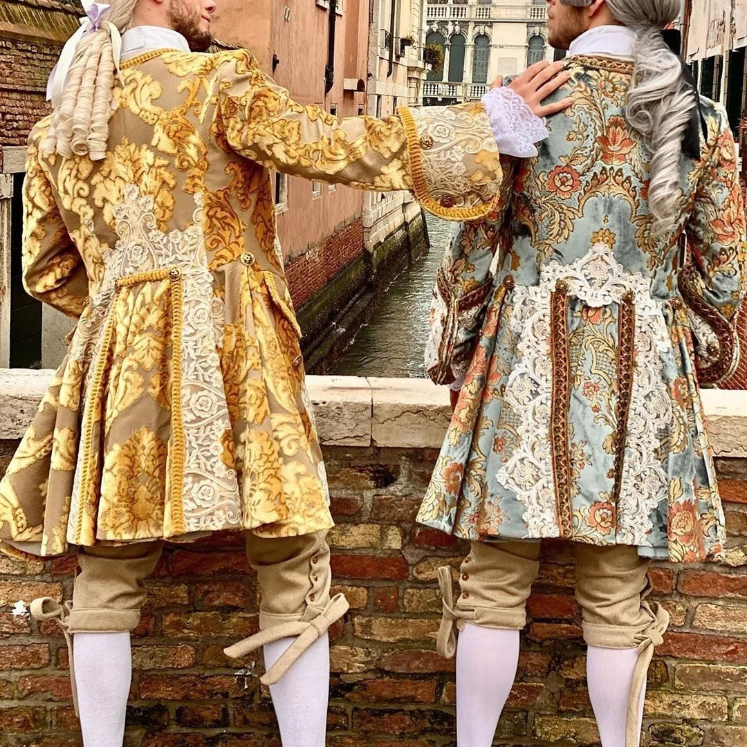 Historical Louis ΧⅥ Aristocratic French Costume Victorian Baroque Rococo Men's Tuxedo Suit Masquerade Luxurious Ball Gown