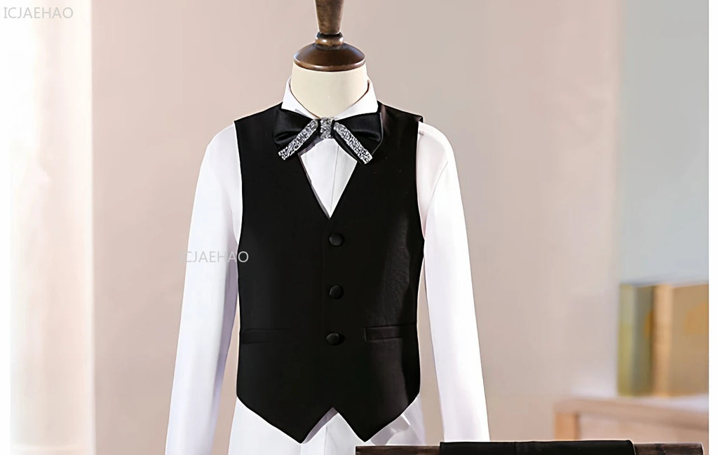 2026 Fashion Kids Boys Suit Set Blazer Outfit Children Performance GownCelebration Formal Wear Clothes Birthday Party Evening