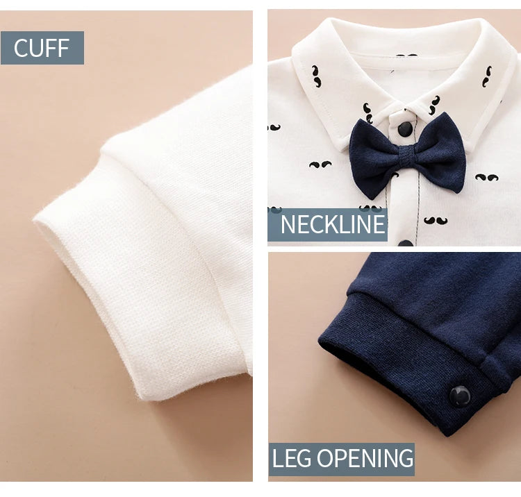 Newborn Clothing Party Gentleman Style Cotton Comfortable And Soft Boys And Girls0-18 SpringAnd AutumnLong Sleeved Baby Bodysuit